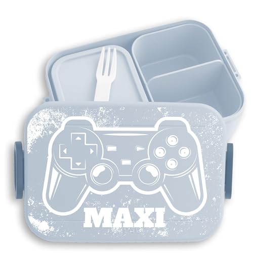 Kinder Bento Box Midi für Mepal Bentobox - Lunchbox Gaming mit Namen Brotbox Zocker Vesperdose cool Jungs I Controller I Gamer I Mädchen - 900 ml - Hellblau - kita brotdose junge geschenke nerds Kinder Bento Box Midi für Mepal Bentobox - Lunchbox Gaming mit Namen Brotbox Zocker Vesperdose cool Jungs I Controller I Gamer I Mädchen - 900 ml - Hellblau - kita brotdose junge geschenke nerds von Geschenk mit Namen personalisiert by Shirtracer