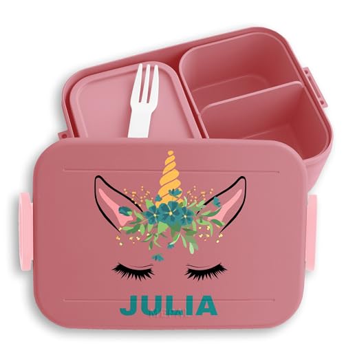 Kinder Bento Box Midi Lunchbox für Mepal Bentobox - Einhörner - Einhorn Motiv - 900 ml - Rosa - jausenbox mädchen personalisierte brotboxen unicorn schulanfang geschenke brotdose schule Kinder Bento Box Midi Lunchbox für Mepal Bentobox - Einhörner - Einhorn Motiv - 900 ml - Rosa - jausenbox mädchen personalisierte brotboxen unicorn schulanfang geschenke brotdose schule von Geschenk mit Namen personalisiert by Shirtracer