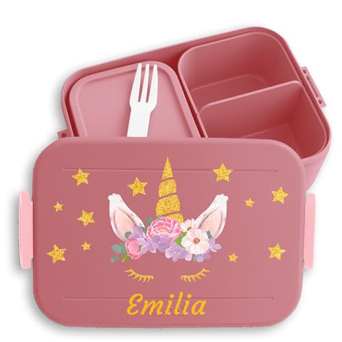 Kinder Bento Box Midi für Mepal Bentobox - Einhörner - Brotbox Einhorn Lunchbox Unicorn I - 900 ml - Rosa - einhorner brotdose jausenbox mädchen schule einhörnern lunch kindergarten Kinder Bento Box Midi für Mepal Bentobox - Einhörner - Brotbox Einhorn Lunchbox Unicorn I - 900 ml - Rosa - einhorner brotdose jausenbox mädchen schule einhörnern lunch kindergarten von Geschenk mit Namen personalisiert by Shirtracer