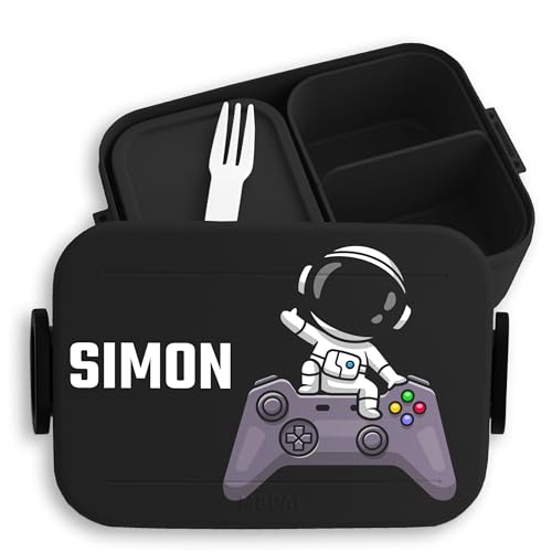 Kinder Bento Box Midi Lunchbox für Mepal Bentobox - Gaming - Astronaut Controller Zockerlebnis Gaming-Kultur Zocker Gaming-Begeisterung Gamer - 900 ml - Schwarz - astronauten brotdose Kinder Bento Box Midi Lunchbox für Mepal Bentobox - Gaming - Astronaut Controller Zockerlebnis Gaming-Kultur Zocker Gaming-Begeisterung Gamer - 900 ml - Schwarz - astronauten brotdose von Geschenk mit Namen personalisiert by Shirtracer