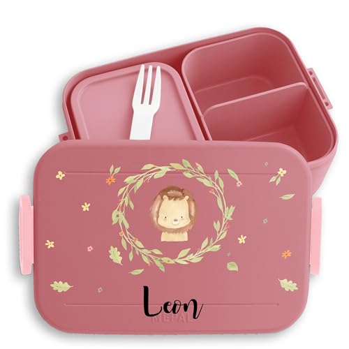 Kinder Bento Box Midi für Mepal Bentobox - Löwen - Lunchbox süßer Löwe Brotbox Lion Vesperdose Leo I König der Tiere - 900 ml - Rosa - brotdose junge brotzeitbox mädchen kita tier snackbox Kinder Bento Box Midi für Mepal Bentobox - Löwen - Lunchbox süßer Löwe Brotbox Lion Vesperdose Leo I König der Tiere - 900 ml - Rosa - brotdose junge brotzeitbox mädchen kita tier snackbox von Geschenk mit Namen personalisiert by Shirtracer