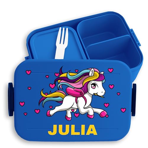 Kinder Bento Box Midi Lunchbox für Mepal Bentobox - Pferde - Süßes Pferd Niedlich Mädchen - 900 ml - Blau - personalisierte brotdose vorschulkinder geschenke pferdemädchen name jausenbox Kinder Bento Box Midi Lunchbox für Mepal Bentobox - Pferde - Süßes Pferd Niedlich Mädchen - 900 ml - Blau - personalisierte brotdose vorschulkinder geschenke pferdemädchen name jausenbox von Geschenk mit Namen personalisiert by Shirtracer