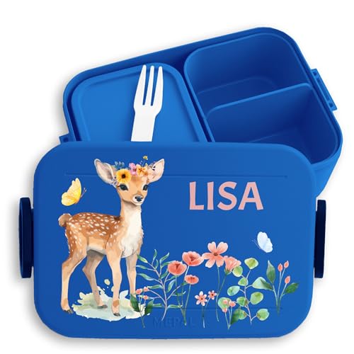 Kinder Bento Box Midi für Mepal Bentobox - Brotbox Reh Lunchbox Rehkitz Vesperdose Rehe Vesperbox Rehgeweih I - 900 ml - Blau - brotdose mädchen kindergarten schul geschenke rehlein name snackbox Kinder Bento Box Midi für Mepal Bentobox - Brotbox Reh Lunchbox Rehkitz Vesperdose Rehe Vesperbox Rehgeweih I - 900 ml - Blau - brotdose mädchen kindergarten schul geschenke rehlein name snackbox von Geschenk mit Namen personalisiert by Shirtracer