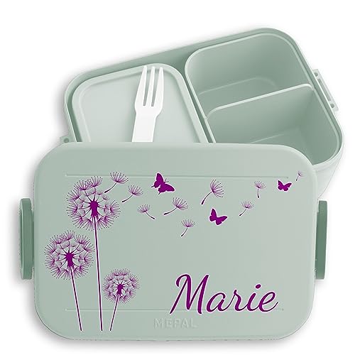 Kinder Bento Box Midi Lunchbox für Mepal Bentobox - Statement - Pusteblumen Löwenzahn Pusteblume - 900 ml - Sage Grün - vesperbox name butterflies brotdose schmetterling versperboxen brotbox Kinder Bento Box Midi Lunchbox für Mepal Bentobox - Statement - Pusteblumen Löwenzahn Pusteblume - 900 ml - Sage Grün - vesperbox name butterflies brotdose schmetterling versperboxen brotbox von Geschenk mit Namen personalisiert by Shirtracer