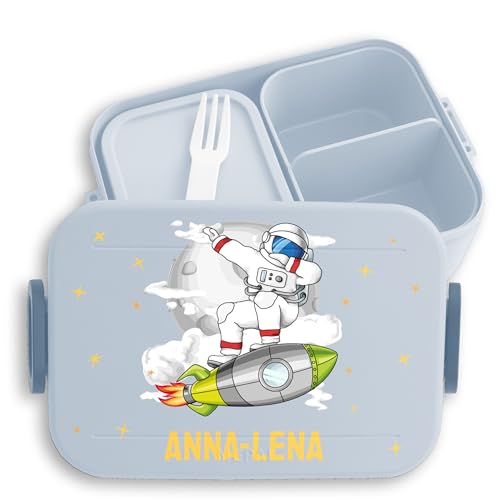 Kinder Bento Box Midi Lunchbox für Mepal Bentobox - Weltall - Brotbox Astronaut Dabbing Jausenbox Rakete Vesperdose Weltraum Geschenk Raumfahrer Geschenke Einschulung I - 900 ml - Hellblau Kinder Bento Box Midi Lunchbox für Mepal Bentobox - Weltall - Brotbox Astronaut Dabbing Jausenbox Rakete Vesperdose Weltraum Geschenk Raumfahrer Geschenke Einschulung I - 900 ml - Hellblau von Geschenk mit Namen personalisiert by Shirtracer