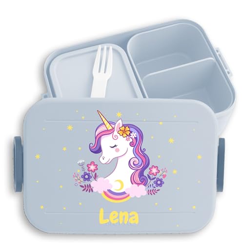 Kinder Bento Box Midi für Mepal Bentobox - Einhörner - Brotbox süßes Einhorn Lunchbox Unicorn I - 900 ml - Hellblau - brotdose mädchen personalisierte brotboxen einhörnern süsses Kinder Bento Box Midi für Mepal Bentobox - Einhörner - Brotbox süßes Einhorn Lunchbox Unicorn I - 900 ml - Hellblau - brotdose mädchen personalisierte brotboxen einhörnern süsses von Geschenk mit Namen personalisiert by Shirtracer
