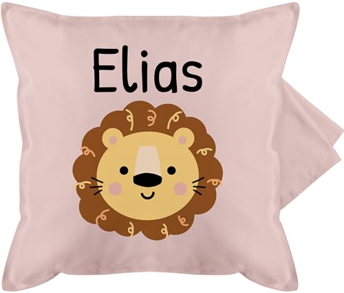 Kissenbezug - Löwen - Süßer Löwe - Kindergarten Kita - 50 x 50 cm - Hellrosa - personalisiertes Kissen Kind Leo personalisierte kuschelkissen für und Kindergartenkind kisse wunschtext von Geschenk mit Namen personalisiert by Shirtracer