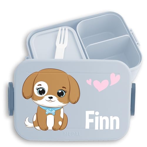 Kinder Bento Box Midi Lunchbox für Mepal Bentobox - Hund süß Hundemotiv Hunde Dog Dogs - 900 ml - Hellblau - brotdose personalisierte hunden jausenbox fächern und name bento-lunchbox brotbox Kinder Bento Box Midi Lunchbox für Mepal Bentobox - Hund süß Hundemotiv Hunde Dog Dogs - 900 ml - Hellblau - brotdose personalisierte hunden jausenbox fächern und name bento-lunchbox brotbox von Geschenk mit Namen personalisiert by Shirtracer