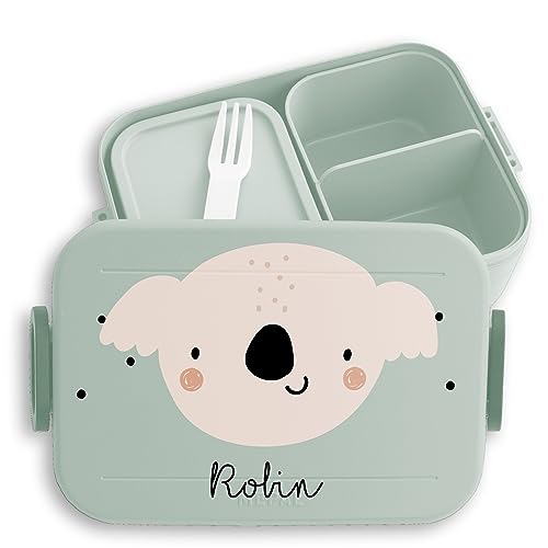 Kinder Bento Box Midi Lunchbox für Mepal Bentobox - Boho Koala Koalabär Beutelbär - 900 ml - Sage Grün - bento-box brotdose brotbox von Geschenk mit Namen personalisiert by Shirtracer