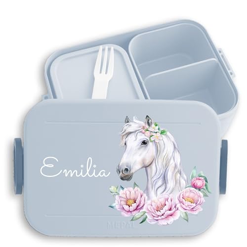 Kinder Bento Box Midi für Mepal Bentobox - Pferd Pferde - Lunchbox Pferdekopf Brotbox Pferdemädchen Geschenk Mädchen I - 900 ml - Hellblau - personalisierte brotdosen vorschulkinder geschenke Kinder Bento Box Midi für Mepal Bentobox - Pferd Pferde - Lunchbox Pferdekopf Brotbox Pferdemädchen Geschenk Mädchen I - 900 ml - Hellblau - personalisierte brotdosen vorschulkinder geschenke von Geschenk mit Namen personalisiert by Shirtracer