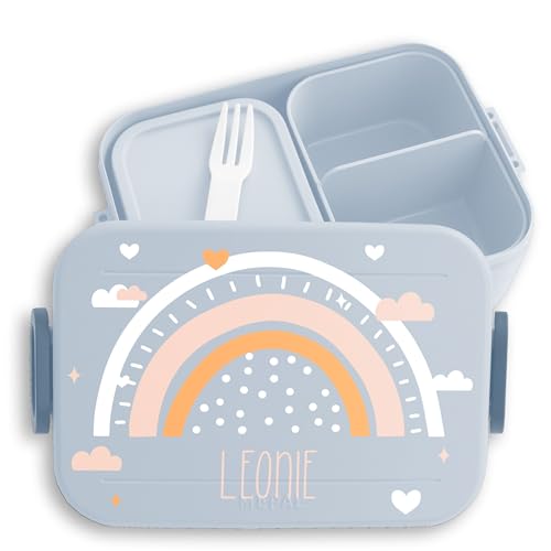 Kinder Bento Box Midi für Mepal Bentobox - Lunchbox Boho Regenbogen Brotbox Rainbow Vesperbox I - 900 ml - Hellblau - personalisierte brotdose brotboxen kindergarten schulkind mädchen pastel Kinder Bento Box Midi für Mepal Bentobox - Lunchbox Boho Regenbogen Brotbox Rainbow Vesperbox I - 900 ml - Hellblau - personalisierte brotdose brotboxen kindergarten schulkind mädchen pastel von Geschenk mit Namen personalisiert by Shirtracer