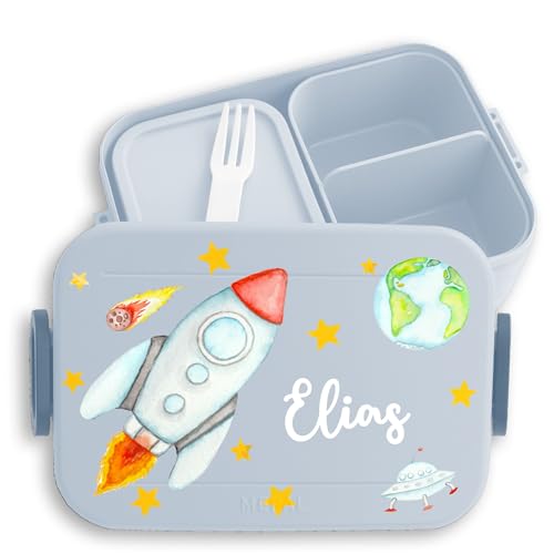 Kinder Bento Box Midi für Mepal Bentobox - Weltall - Brotbox Rakete Lunchbox Raumschiff Vesperbox Weltraum Geschenk Schule I Meteorit - 900 ml - Hellblau - brotdose junge einschulungsgeschenk nasa Kinder Bento Box Midi für Mepal Bentobox - Weltall - Brotbox Rakete Lunchbox Raumschiff Vesperbox Weltraum Geschenk Schule I Meteorit - 900 ml - Hellblau - brotdose junge einschulungsgeschenk nasa von Geschenk mit Namen personalisiert by Shirtracer