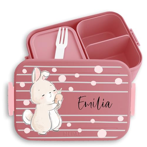 Kinder Bento Box Midi für Mepal Bentobox - Hasen - Brotbox Hase Lunchbox Rabbit I Bunny - 900 ml - Rosa - brotdose hasenmotiv jausenbox mädchen schule tiere name kindergarten geschenke Kinder Bento Box Midi für Mepal Bentobox - Hasen - Brotbox Hase Lunchbox Rabbit I Bunny - 900 ml - Rosa - brotdose hasenmotiv jausenbox mädchen schule tiere name kindergarten geschenke von Geschenk mit Namen personalisiert by Shirtracer