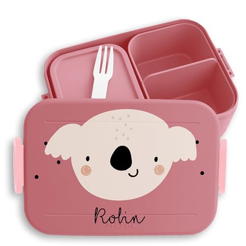 Kinder Bento Box Midi Lunchbox für Mepal Bentobox - Boho Koala Koalabär Beutelbär - 900 ml - Rosa - brotbox brotdose bento-box von Geschenk mit Namen personalisiert by Shirtracer