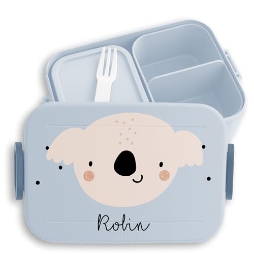 Kinder Bento Box Midi Lunchbox für Mepal Bentobox - Boho Koala Koalabär Beutelbär - 900 ml - Hellblau - brotbox brotdose bento-box von Geschenk mit Namen personalisiert by Shirtracer