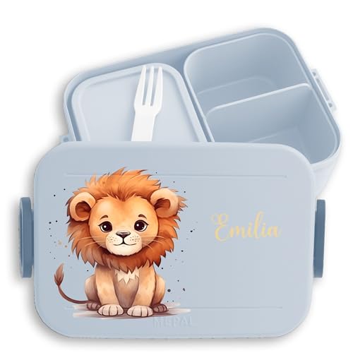 Kinder Bento Box Midi Lunchbox für Mepal Bentobox - Löwen - Brotbox Löwe Vesperbox König der Tiere I Leu I Zootiere - 900 ml - Hellblau - brotdose junge schule brotzeitbox mädchen kita lion Kinder Bento Box Midi Lunchbox für Mepal Bentobox - Löwen - Brotbox Löwe Vesperbox König der Tiere I Leu I Zootiere - 900 ml - Hellblau - brotdose junge schule brotzeitbox mädchen kita lion von Geschenk mit Namen personalisiert by Shirtracer