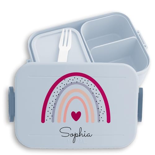 Kinder Bento Box Midi Lunchbox für Mepal Bentobox - Regenbogen Brotdose Regenbögen Vesperbox I - 900 ml - Hellblau - personalisierte geschenke mädchen schule brotboxen kindergarten rainbow name Kinder Bento Box Midi Lunchbox für Mepal Bentobox - Regenbogen Brotdose Regenbögen Vesperbox I - 900 ml - Hellblau - personalisierte geschenke mädchen schule brotboxen kindergarten rainbow name von Geschenk mit Namen personalisiert by Shirtracer