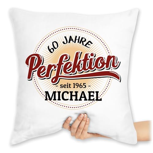 Kissen 40x40 Zierkissen - 60. Geburtstag - 60 Jahre Perfektion - seit 1965 - 40 x 40 cm - Weiß - beschriften 60.geburtstag sechzigster zum 60.ter sechzig 60ter 1994 60ten sixty 60iger von Geschenk mit Namen personalisiert by Shirtracer