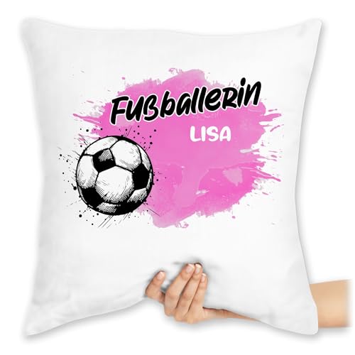 Kissen 40x40 Zierkissen - Fußball - Personalisierbares Fußballspielerin Motiv | Fußballerin Geschenk mit Namen - 40 x 40 cm - Weiß - Fussball Geschenke+für+fußballfans Name fußballfan Kissen 40x40 Zierkissen - Fußball - Personalisierbares Fußballspielerin Motiv | Fußballerin Geschenk mit Namen - 40 x 40 cm - Weiß - Fussball Geschenke+für+fußballfans Name fußballfan von Geschenk mit Namen personalisiert by Shirtracer