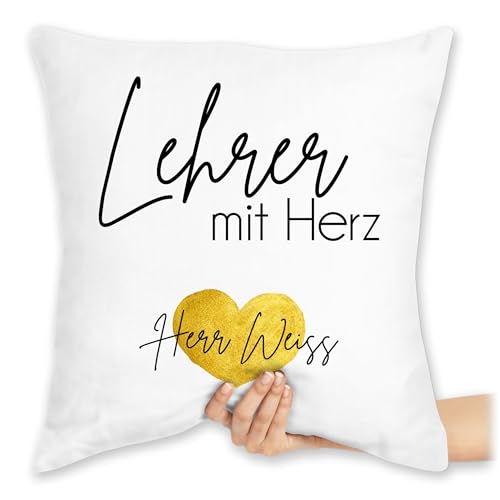 Kissen 40x40 Zierkissen - Geschenke zum Abschied Lehrer mit Herz mit Name | Abschiedsgeschenk Pädagoge Schule - 40 x 40 cm - Weiß - Lehrer für personalisierte abschluss Wunschname der Beste Kissen 40x40 Zierkissen - Geschenke zum Abschied Lehrer mit Herz mit Name | Abschiedsgeschenk Pädagoge Schule - 40 x 40 cm - Weiß - Lehrer für personalisierte abschluss Wunschname der Beste von Geschenk mit Namen personalisiert by Shirtracer