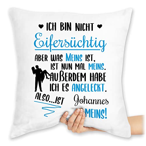 Kissen 40x40 Zierkissen - Partnerin - Ich Bin Nicht eifersüchtig was meins ist mit Name | Valentinstag - 40 x 40 cm - Weiß - Liebe Text Pillow Partner Love kissenhülle für Paare Schatz füllung Kissen 40x40 Zierkissen - Partnerin - Ich Bin Nicht eifersüchtig was meins ist mit Name | Valentinstag - 40 x 40 cm - Weiß - Liebe Text Pillow Partner Love kissenhülle für Paare Schatz füllung von Geschenk mit Namen personalisiert by Shirtracer