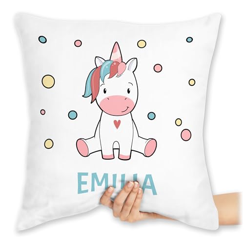 Kissen 40x40 Zierkissen - Einhörner - Süßes Einhorn mit Name Geschenk für Mädchen Unicorn | - 40 x 40 cm - Weiß - einhornkissen Unicorns Einhorn-Kissen einhörnern kuschelkissen Kissen 40x40 Zierkissen - Einhörner - Süßes Einhorn mit Name Geschenk für Mädchen Unicorn | - 40 x 40 cm - Weiß - einhornkissen Unicorns Einhorn-Kissen einhörnern kuschelkissen von Geschenk mit Namen personalisiert by Shirtracer