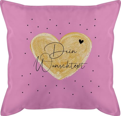 Kissen 50x50 - Aufdruck selbst gestalten - Dein Wunschtext I Geschenk personalisiert Weihnachten I Vatertag I Muttertag I Geburtstag - 50 x 50 cm - Pink - pärchenkissen muttertagskissen von Geschenk mit Namen personalisiert by Shirtracer