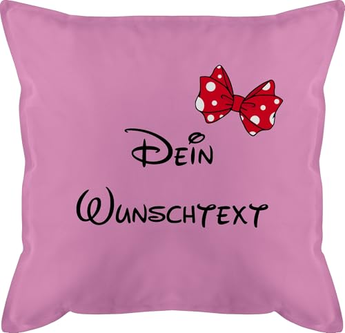 Kissen 50x50 - Aufdruck selbst gestalten - Spardose Wunschtext Schleife I - 50 x 50 cm - Pink - Bedrucken Lassen Text muttertagskissen personalisierte Freundin bezug Personalisieren nur beschriften von Geschenk mit Namen personalisiert by Shirtracer