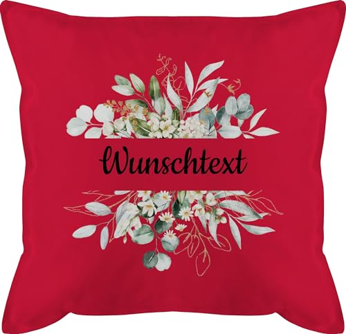 Kissen 50x50 - Aufdruck selbst gestalten - Wunschtext Text I eigener Text - 50 x 50 cm - Rot - Bedrucken Lassen muttertagskissen personalisierte Blumen männerkissen Personalized Pillow 4 zeilen von Geschenk mit Namen personalisiert by Shirtracer