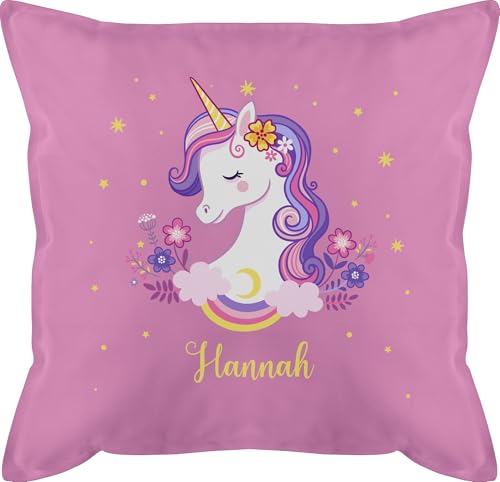 Kissen 50x50 - Einhorn Geschenk Einhörner I Unicorn - 50 x 50 cm - Pink - einhornkissen Unicorns turnsackerl mädchen kopfkissenbezug personalisierte einhörnern with Cushion personalisiertes von Geschenk mit Namen personalisiert by Shirtracer