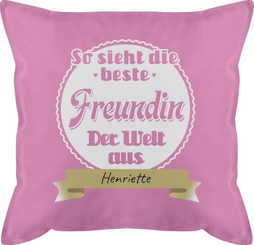Kissen 50x50 - So Sieht die Beste Freundin der Welt aus mit Name - 50 x 50 cm - Pink - geschenkfür lieblingskissen Partner besten partnerkissen coolste füllung Kissen 50x50 - So Sieht die Beste Freundin der Welt aus mit Name - 50 x 50 cm - Pink - geschenkfür lieblingskissen Partner besten partnerkissen coolste füllung von Geschenk mit Namen personalisiert by Shirtracer