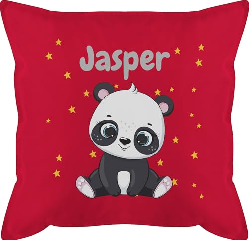 Kissen 50x50 - Süßer Panda Pandabär Pandabären - 50 x 50 cm - Rot - pandabären￼ Name bär personalisierte personalisierter Personal Kinder von Geschenk mit Namen personalisiert by Shirtracer