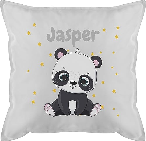 Kissen 50x50 - Süßer Panda Pandabär Pandabären - 50 x 50 cm - Weiß - pandabären￼ Name bär personalisierte personalisierter Personal Kinder von Geschenk mit Namen personalisiert by Shirtracer