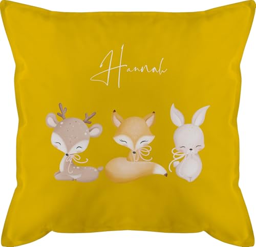 Kissen 50x50 - Tiere - REH Fuchs Hase süße Waldtiere mit Name - 50 x 50 cm - Gelb - Tier personalisierte Geschenke Hasen und Tieren Motiv Personalisieren Dino Kinder tiermotiv personalisierter Kissen 50x50 - Tiere - REH Fuchs Hase süße Waldtiere mit Name - 50 x 50 cm - Gelb - Tier personalisierte Geschenke Hasen und Tieren Motiv Personalisieren Dino Kinder tiermotiv personalisierter von Geschenk mit Namen personalisiert by Shirtracer