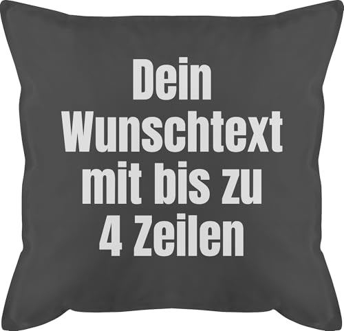 Kissen 50x50 Namen - Aufdruck selbst gestalten - Wunschtext - 50 x 50 cm - Grau - personalisierte mit Text Kissenbezug personalisiert 4 zeilen with Pillow Bedrucken Lassen Schrift personalisierter Kissen 50x50 Namen - Aufdruck selbst gestalten - Wunschtext - 50 x 50 cm - Grau - personalisierte mit Text Kissenbezug personalisiert 4 zeilen with Pillow Bedrucken Lassen Schrift personalisierter von Geschenk mit Namen personalisiert by Shirtracer