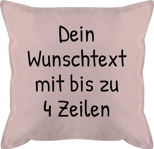 Kissen 50x50 - Aufdruck selbst gestalten - Wunschdruck Text Namen - 50 x 50 cm - Hellrosa - selber Bedrucken bezug füllung und Name schreiben Baumwolle Schriftzug beschriften zum Dein wunschtext von Geschenk mit Namen personalisiert by Shirtracer