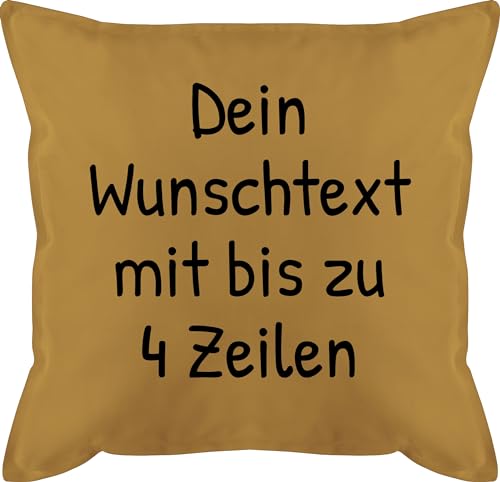 Kissen 50x50 - Aufdruck selbst gestalten - Wunschdruck Text Namen - 50 x 50 cm - Gelb - selber Bedrucken individuellem zum selbstgestalten Kissenbezug Schriftzug personalisiertes namens wunschtext von Geschenk mit Namen personalisiert by Shirtracer