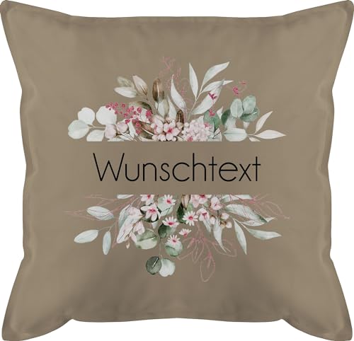 Kissen 50x50 - Aufdruck selbst gestalten - Wunschtext - 50 x 50 cm - Beige - und Name Text Pflanzen füllung personalisiertem selber Bedrucken lieblingstante bezug beschriften Lassen Blumen von Geschenk mit Namen personalisiert by Shirtracer