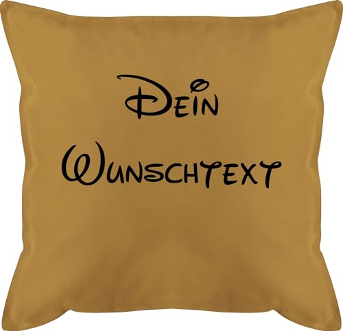 Kissen 50x50 - Aufdruck selbst gestalten - Wunschtext - 50 x 50 cm - Gelb - Text kuschel Meinem personalisierte Geschenke selber Bedrucken füllung persönlichem bezug eigenem Schriftzug Couch von Geschenk mit Namen personalisiert by Shirtracer