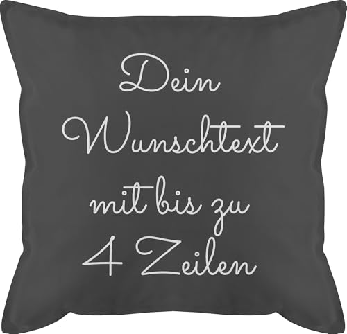 Kissen 50x50 - Aufdruck selbst gestalten - Wunschtext - 50 x 50 cm - Grau - personalisierter selber Bedrucken Kissenbezug Lassen personalisiertes Text frei wählbar Pillow Schrift 4 zeilen schreiben Kissen 50x50 - Aufdruck selbst gestalten - Wunschtext - 50 x 50 cm - Grau - personalisierter selber Bedrucken Kissenbezug Lassen personalisiertes Text frei wählbar Pillow Schrift 4 zeilen schreiben von Geschenk mit Namen personalisiert by Shirtracer