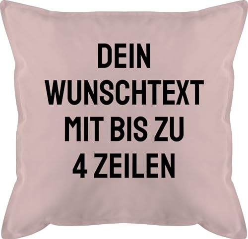 Kissen 50x50 - Aufdruck selbst gestalten - Wunschtext - 50 x 50 cm - Hellrosa - und Name beschriften Lassen füllung Schriftzug Bedrucken eigener Text drucken beschriftet personalisiertem Custom von Geschenk mit Namen personalisiert by Shirtracer