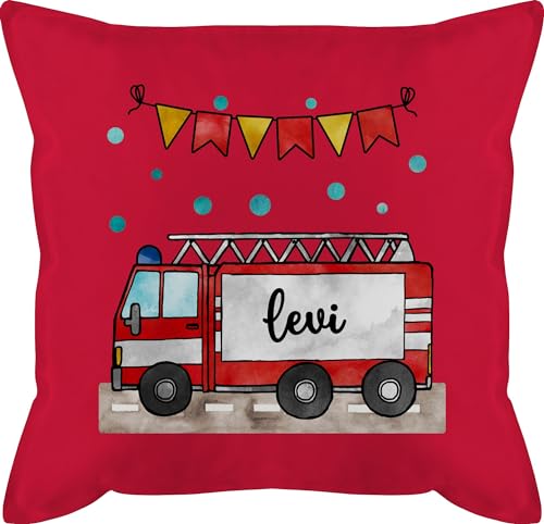 Kissen 50x50 - Feuerwehr - Feuerwehrauto - Geschenk - 50 x 50 cm - Rot - jugendfeuerwehr Name personalisiertes und Girlande freiwillige Kind Geschenke für personalisierte Kinder feuerwehrgeschenk von Geschenk mit Namen personalisiert by Shirtracer