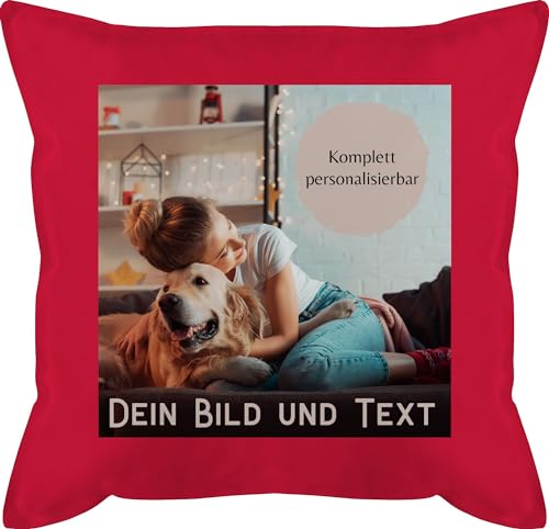 Kissen 50x50 - eigenem - Foto Bild Geschenk - 50 x 50 cm - Rot - Bedrucken selber Machen Bilder drucker Lassen Custom namens eigenen bildern zum selbst gestalten eigener Druck fotogeschenk Bedruckt von Geschenk mit Namen personalisiert by Shirtracer