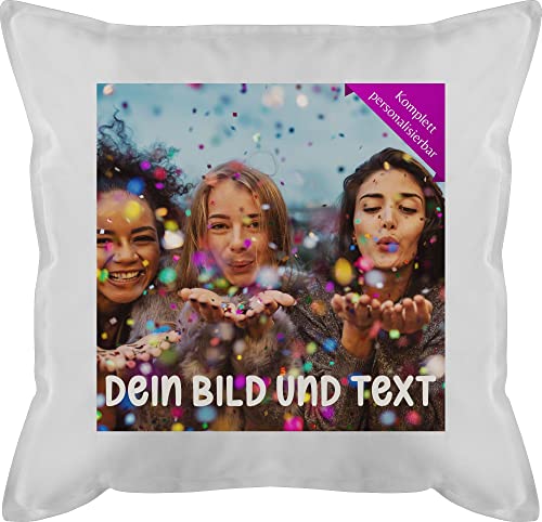 Kissen 50x50 - Foto eigenem Bild - Fotogeschenk - 50 x 50 cm - Weiß - Fotodruck fotokissen selbst gestalten personalisiertes beschriften männerkissen fotopolster personalisierte von Geschenk mit Namen personalisiert by Shirtracer