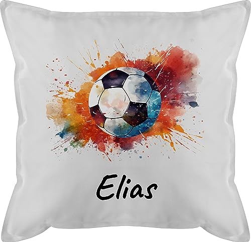 Kissen 50x50 - Fußball Fußballer Fußballfan Fußballerin Geschenk - 50 x 50 cm - Weiß - fußball+Kissen Geschenke+für+fußballfans füllung Junge Fussball fußballfans Sofa Name von Geschenk mit Namen personalisiert by Shirtracer