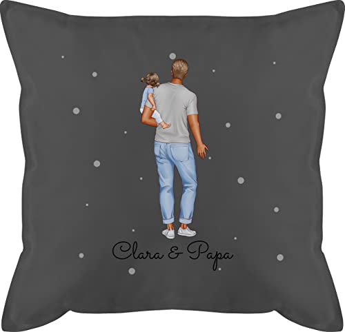 Kissen 50x50 - zum Vatertag - Papa Baby Geschenk I Werdender Vater Geschenkidee - 50 x 50 cm - Grau - personalisierte Vatertagsgeschenk füllung für Geschenke an väter Geburtstagsgeschenk Papa... von Geschenk mit Namen personalisiert by Shirtracer