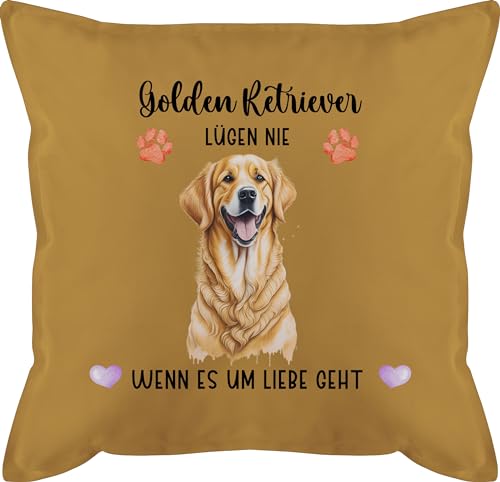 Kissen 50x50 - Hunde - Golden Retriever - Geschenk Hundebesitzern - 50 x 50 cm - Gelb - kissenhülle Hund Dog Kissen+hundemotiv hundemotiven Hunde. Hunden personalisierte hundespruch Name von Geschenk mit Namen personalisiert by Shirtracer