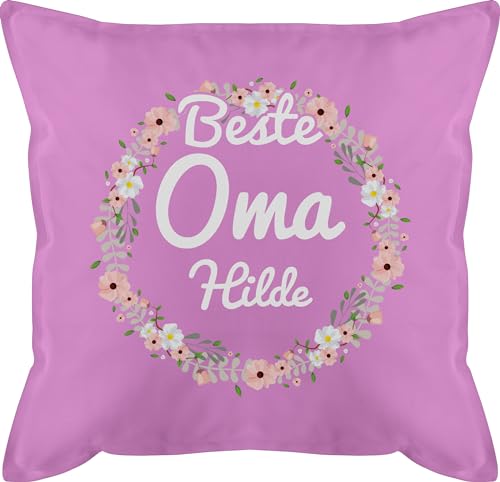 Kissen 50x50 - Großmutter - Beste Oma Geschenk Ideen Omas Geschenkideen Weihnachten Geburtstag - 50 x 50 cm - Pink - for Grandmas für omis Geschenke Grandma Aufschrift Tag personalisierte von Geschenk mit Namen personalisiert by Shirtracer