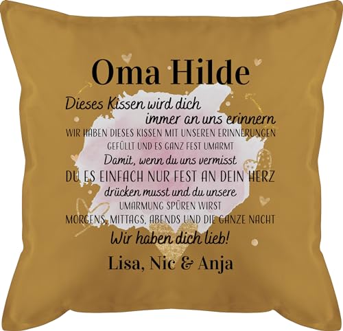 Kissen 50x50 - Großmutter - Geschenk für Oma Weihnachten Geschenkideen Omi - 50 x 50 cm - Gelb - for Grandmas füllung personalisiertes personalisierte Omas Tag Geschenke omis Aufschrift Grandma von Geschenk mit Namen personalisiert by Shirtracer