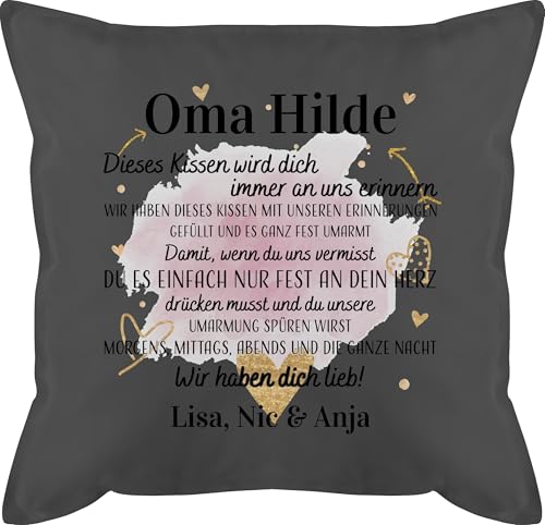 Kissen 50x50 - Großmutter - Geschenk für Oma Weihnachten Geschenkideen Omi - 50 x 50 cm - Grau - füllung personalisiertes personalisierte Grandmas Personalisieren oma. Geschenke Grandma von Geschenk mit Namen personalisiert by Shirtracer